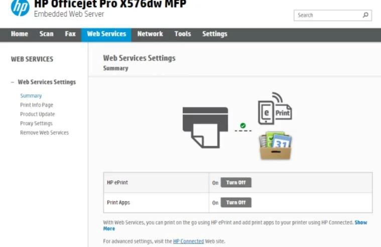 hp printer server connection error